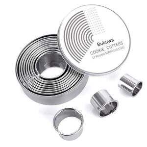 12 Pieces Round Cookie Biscuit Donut Cutter Set Graduated Circle Pastry